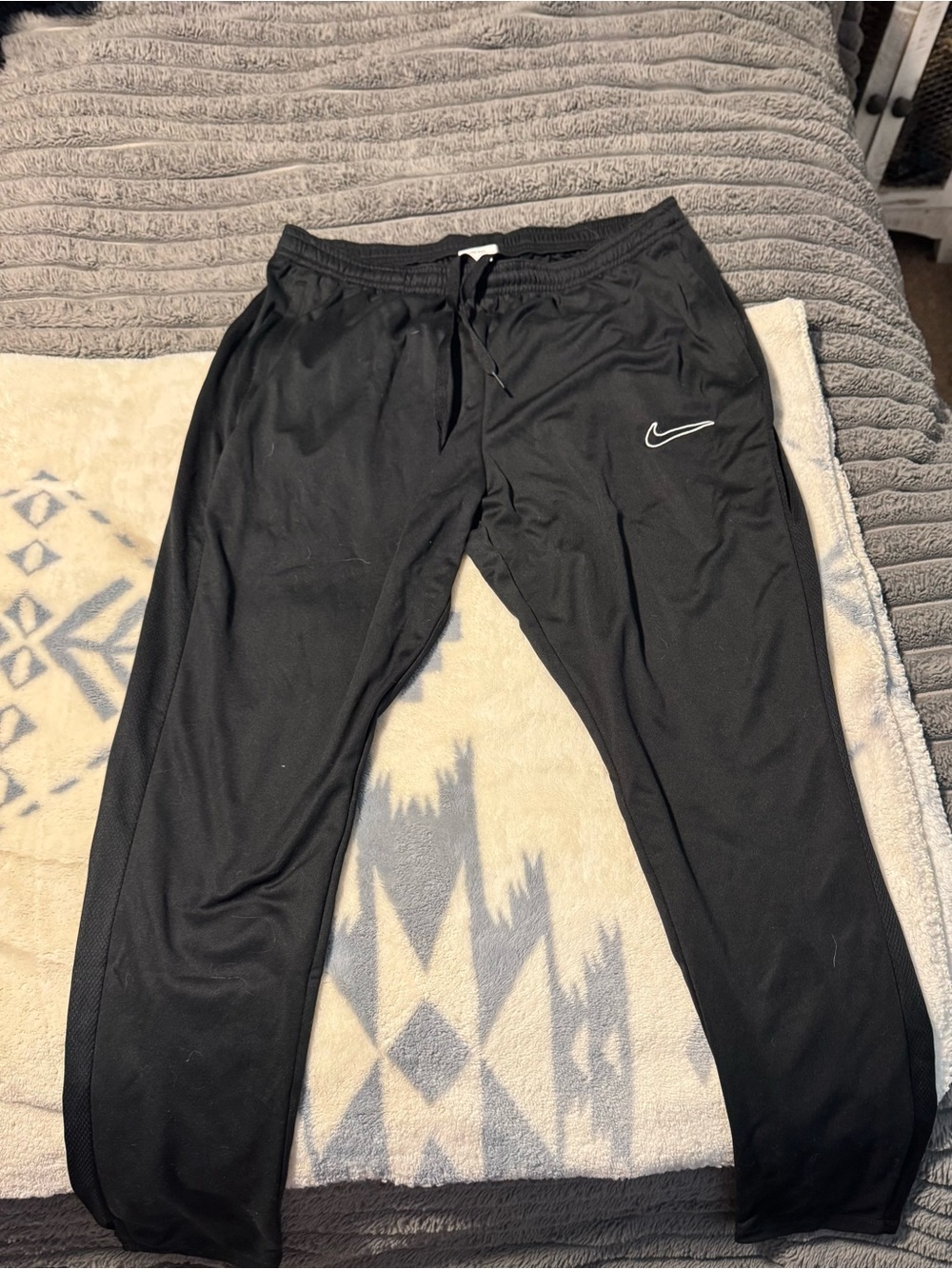 Nike Black Dri-FIT Training Pants with White Swoosh